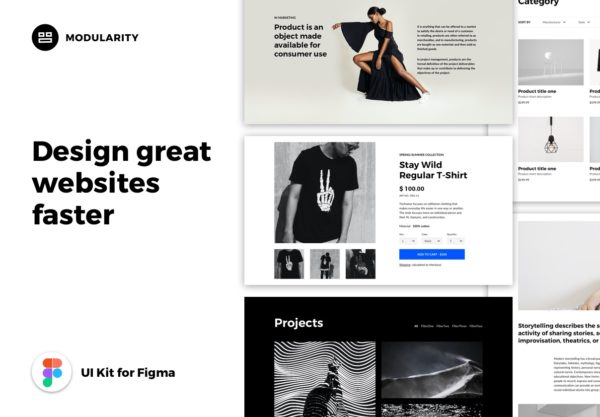 多功能设计社区商城网站WEB界面设计套件 Modularity Web Design System For Figma