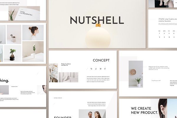 极简商业策划演示文稿设计模板 NUTSELL – Clean Minimal Powerpoint