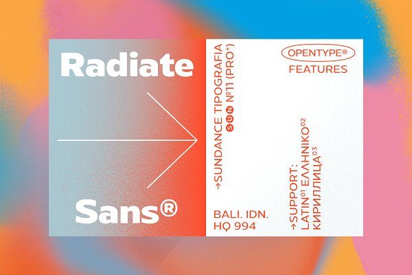 简约几何无衬线英文字体下载 Radiate-Sans Font Family