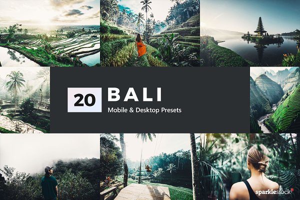 20款绿色调旅行摄影照片调色滤镜LR预设模板 20 Bali Lightroom Presets & LUTs