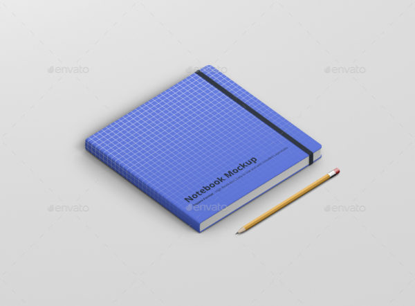 8款正方形笔记本设计展示样机模板 Notebook Mockup Square Format