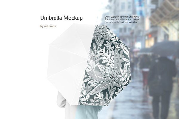 太阳伞雨伞印花设计展示样机模板 Umbrella Mockup