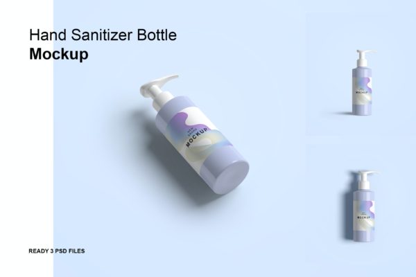 洗手液挤压塑料瓶设计展示样机 Hand Sanitizer Bottle Mockup