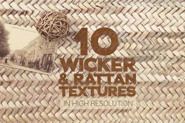 10款高清复古做旧柳条藤条背景纹理素材 Wicker & Rattan Textures x10