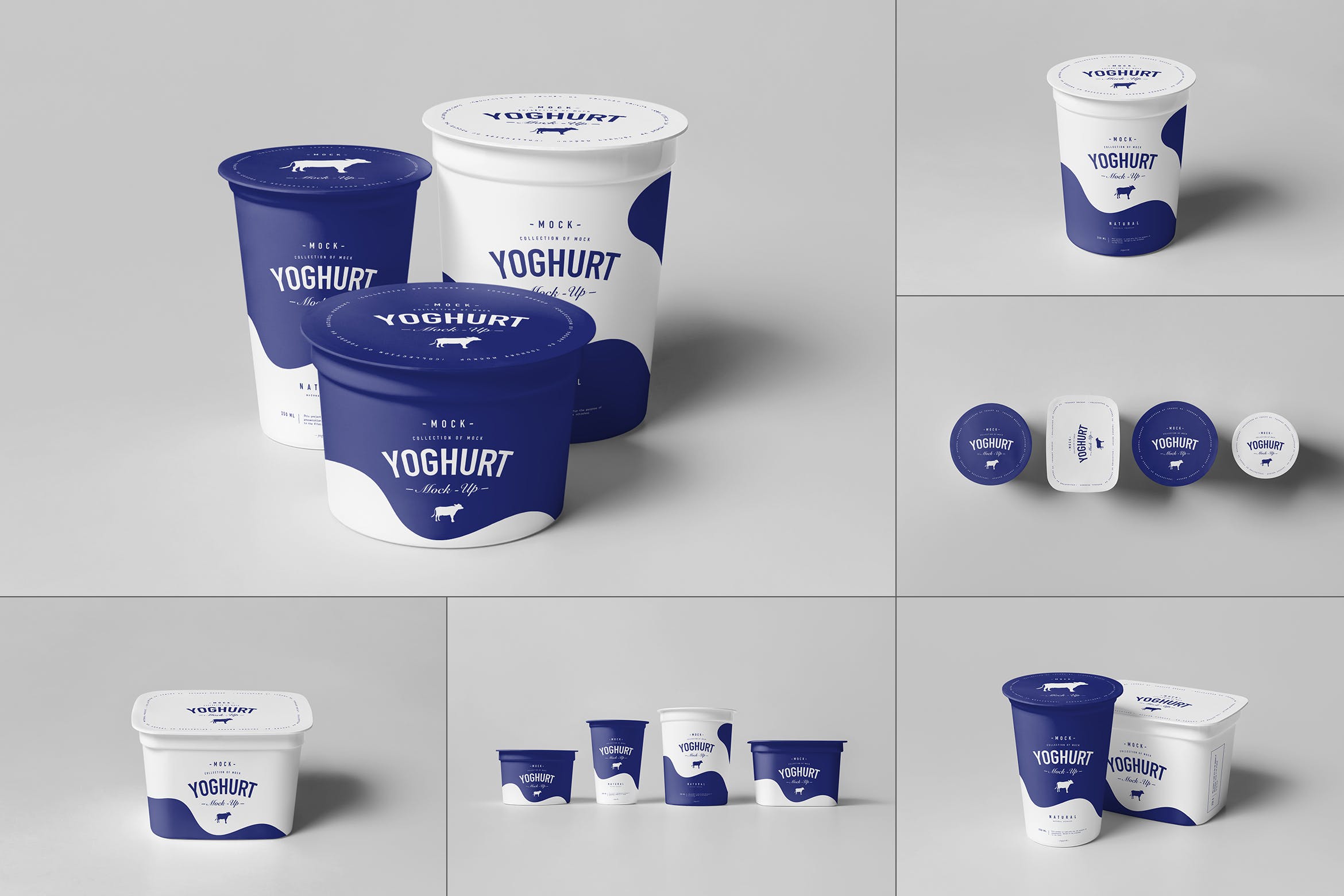 8款酸奶杯外觀設計展示樣機模板 yoghurt cup mockup 2