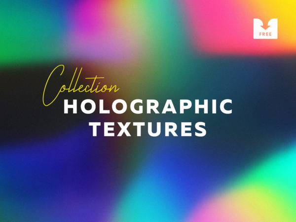 8款潮流高清炫彩模糊渐变海报背景纹理JPG图片素材 Holographic Texture Collection