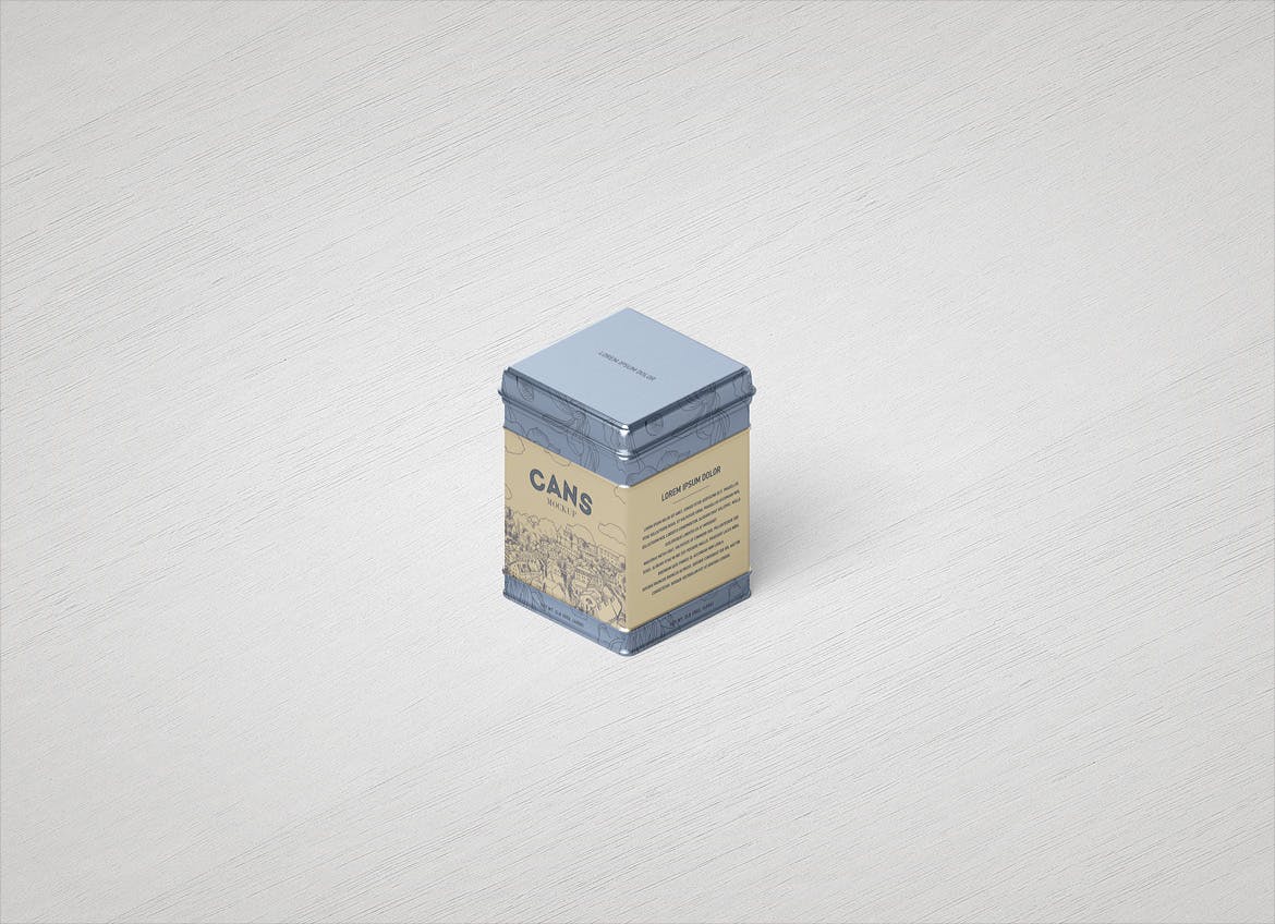 9款茶叶食品包装金属罐设计智能贴图样机模板 Can Mockup Packaging插图9
