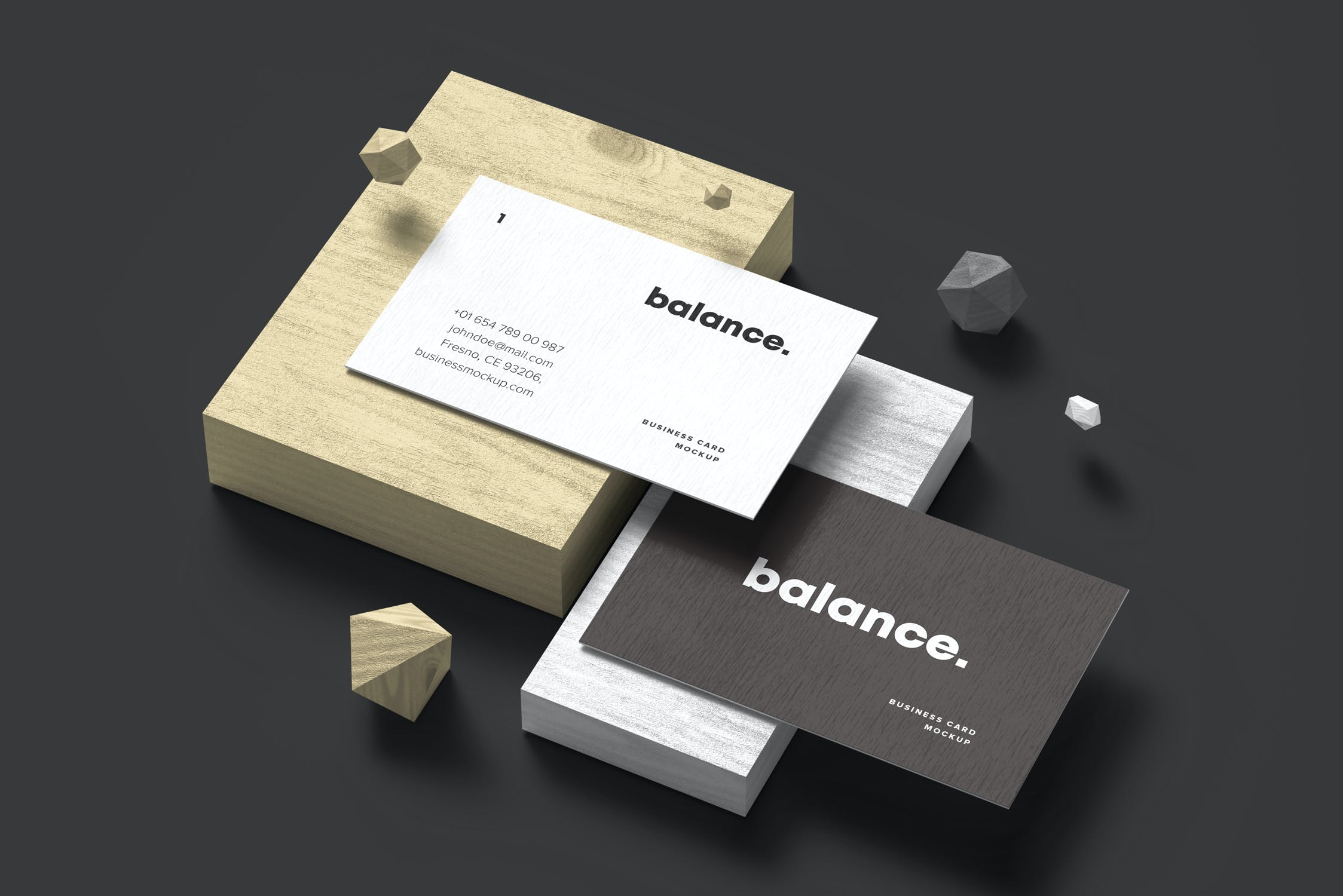 6款逼真商务名片卡片设计展示样机 business card mockup 85×55