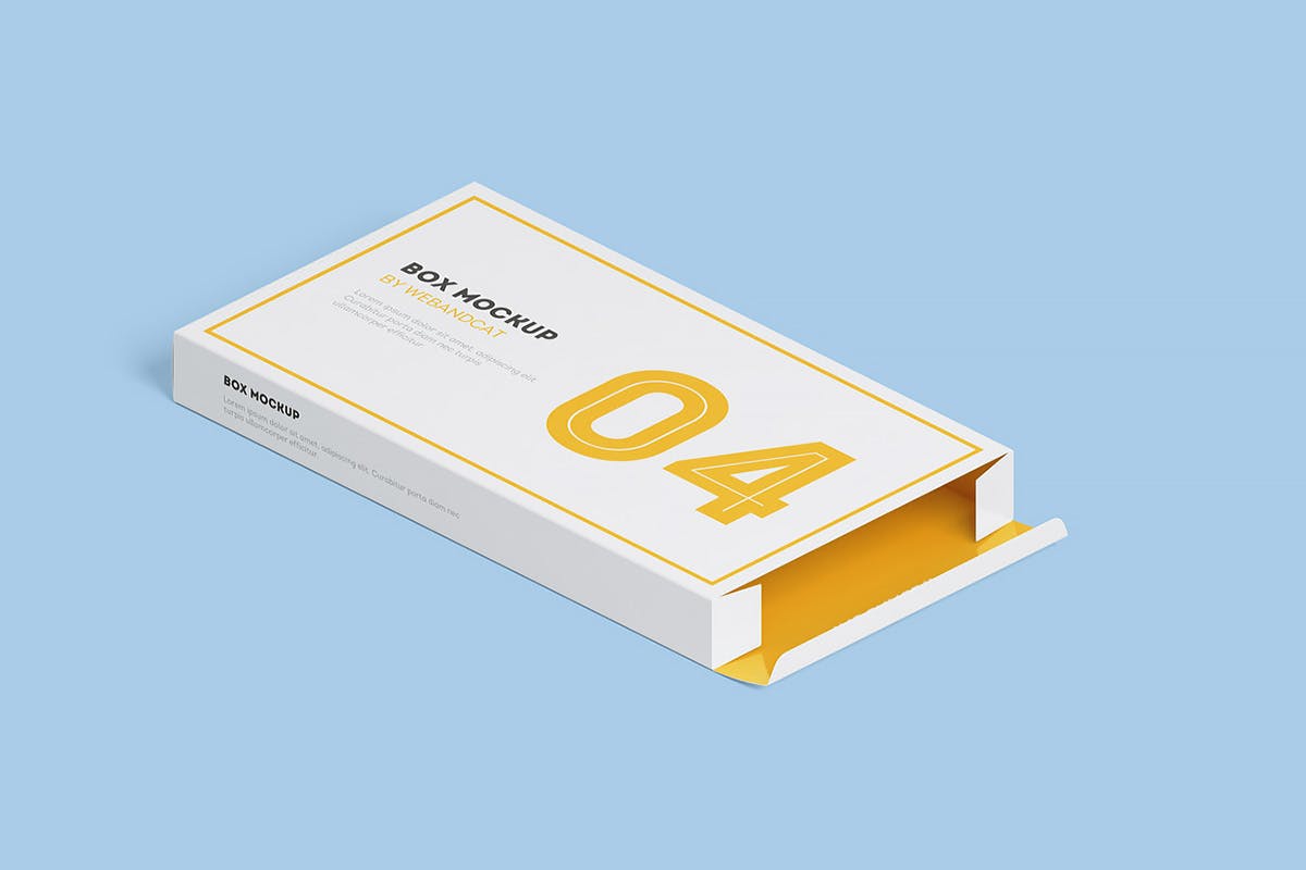 9款平面矩形药片包装盒设计展示样机模板packageboxmockupflatrect