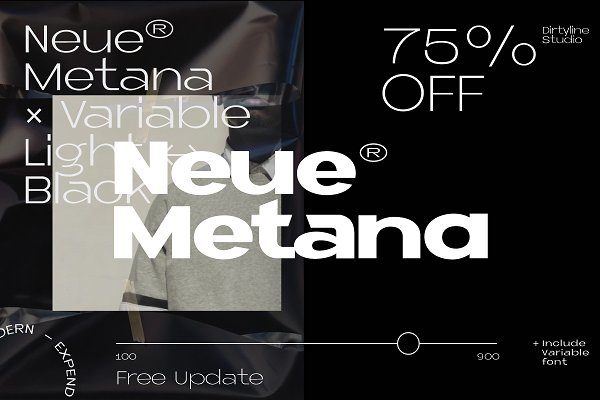 现代简约无衬线英文字体下载 Neue Metana Font Family