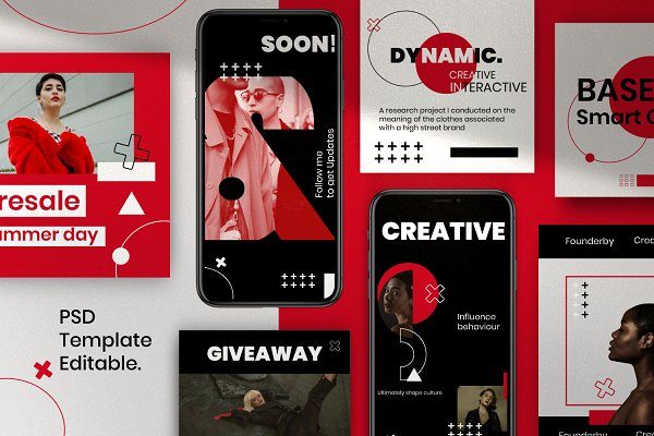 时尚潮流品牌推广新媒体海报设计PSD模板 Creator – Dynamic Social Media Brand