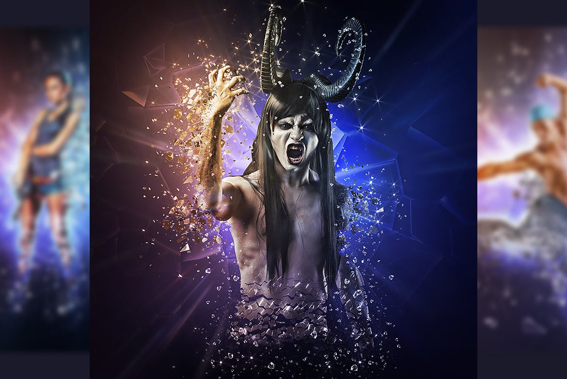 破碎玻璃效果照片处理特效PS动作 Fragmentation – Shattered Glass Photoshop Action插图2