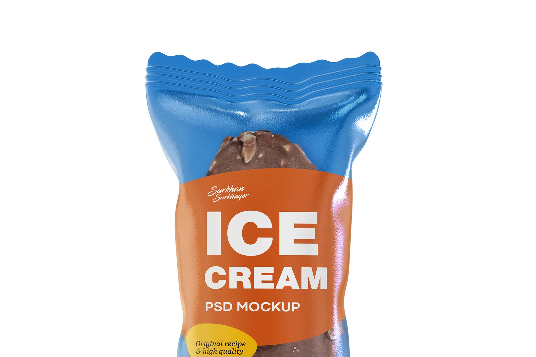 冰激淋雪糕包装袋设计展示样机icecreammockup