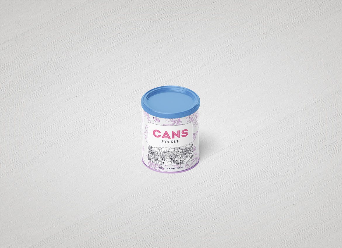 9款茶叶食品包装金属罐设计智能贴图样机模板 Can Mockup Packaging插图3