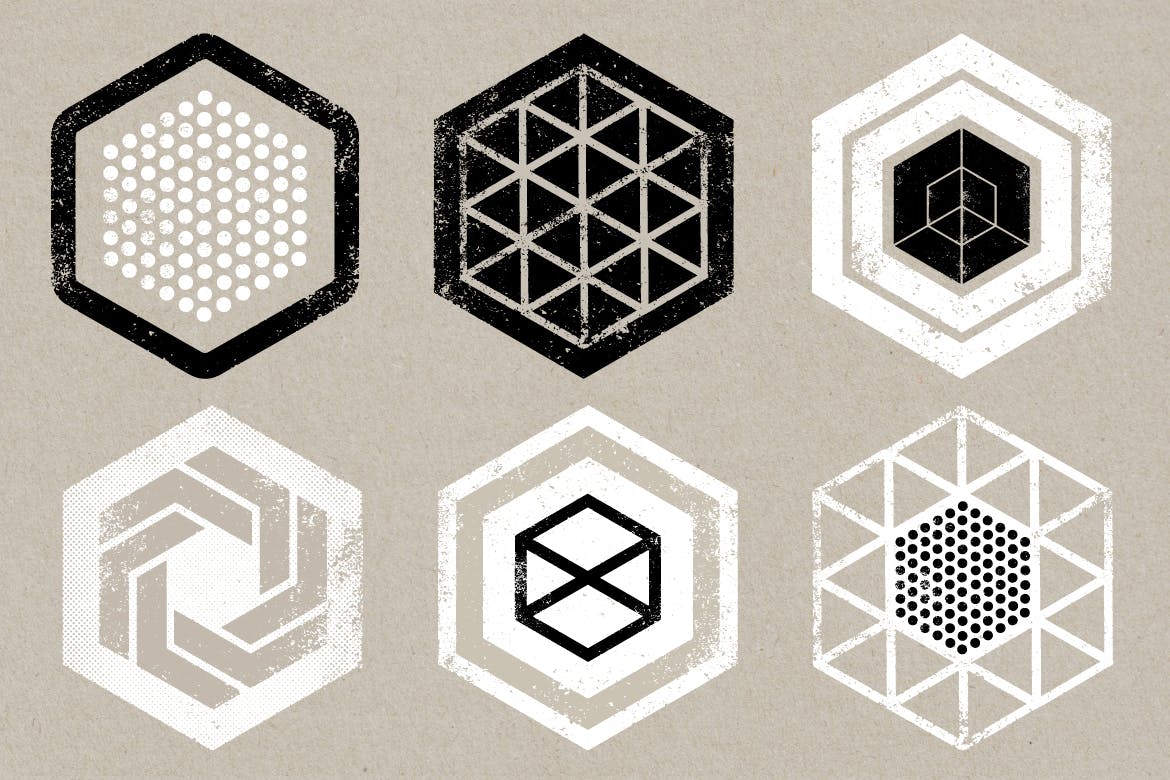 12款矢量六角形背景纹理素材hexagontextures
