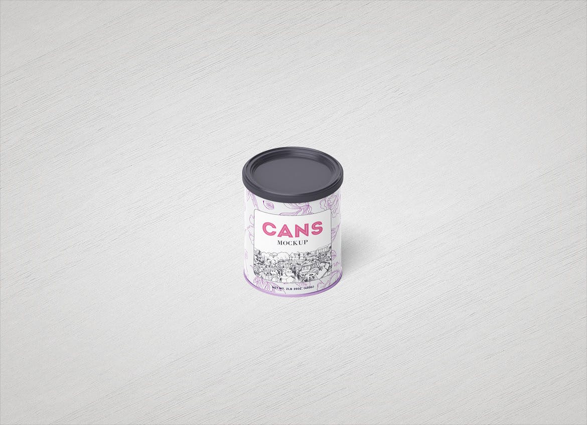 9款茶叶食品包装金属罐设计智能贴图样机模板 Can Mockup Packaging插图4