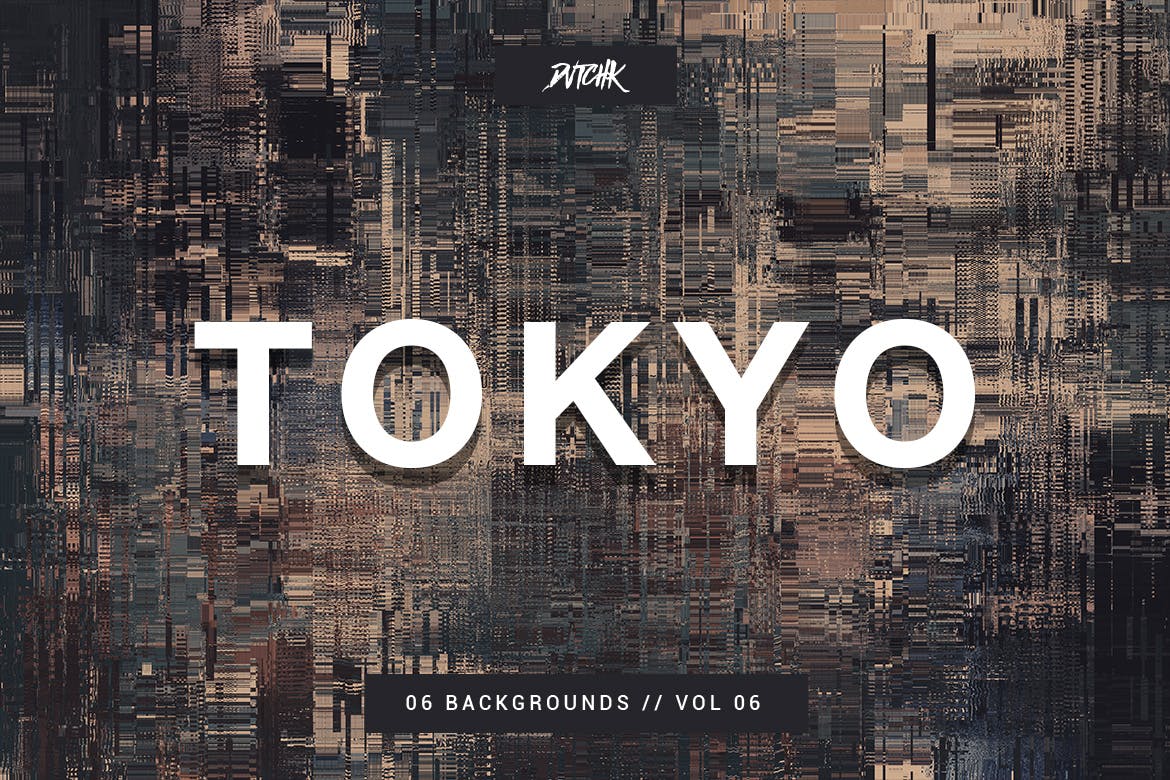 高清东京城市故障风背景纹理图片素材 tokyo| city glitch