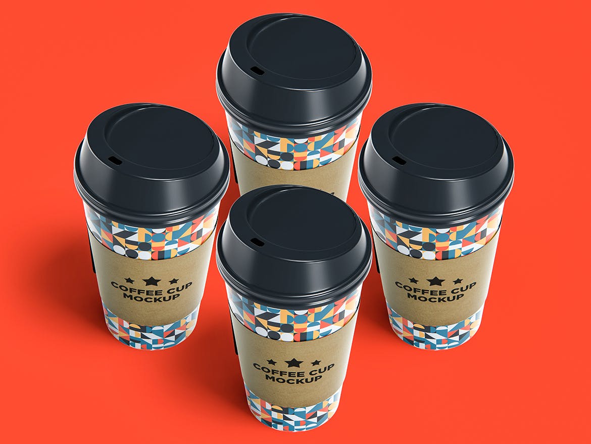 6款一次性外卖咖啡纸杯设计展示样机模板coffeecupmockup