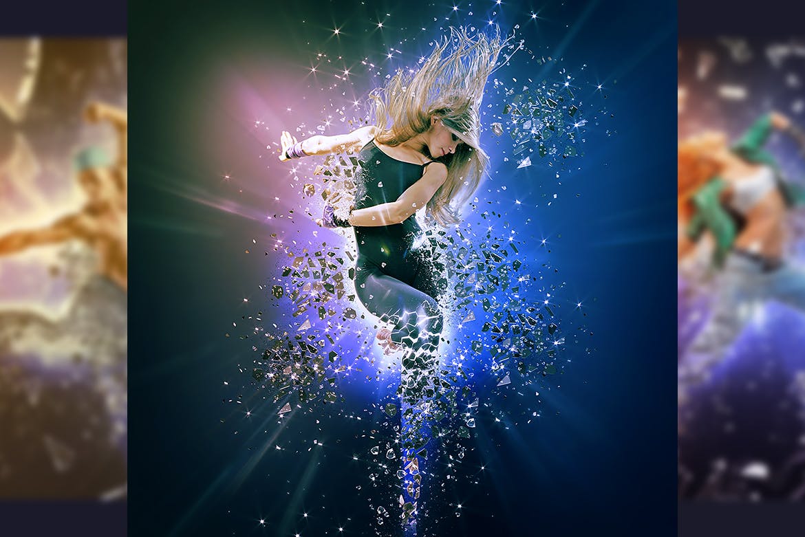 破碎玻璃效果照片处理特效PS动作 Fragmentation – Shattered Glass Photoshop Action插图5