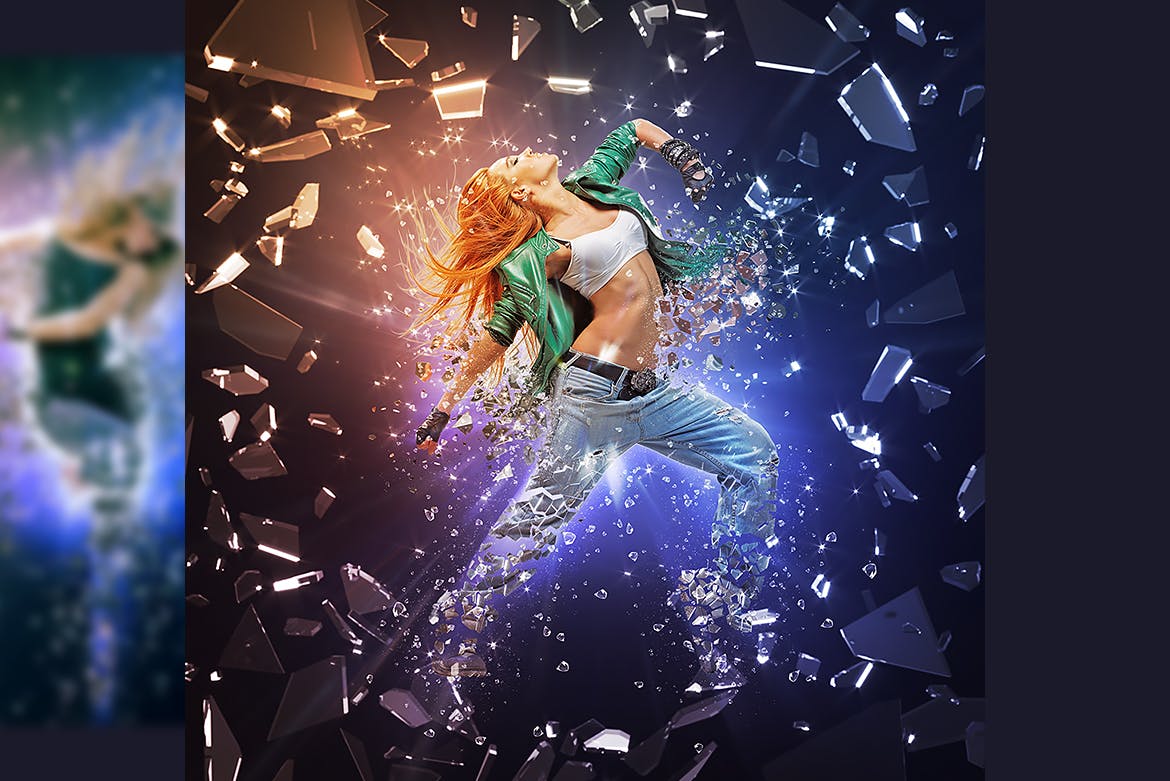 破碎玻璃效果照片处理特效PS动作 Fragmentation – Shattered Glass Photoshop Action插图6