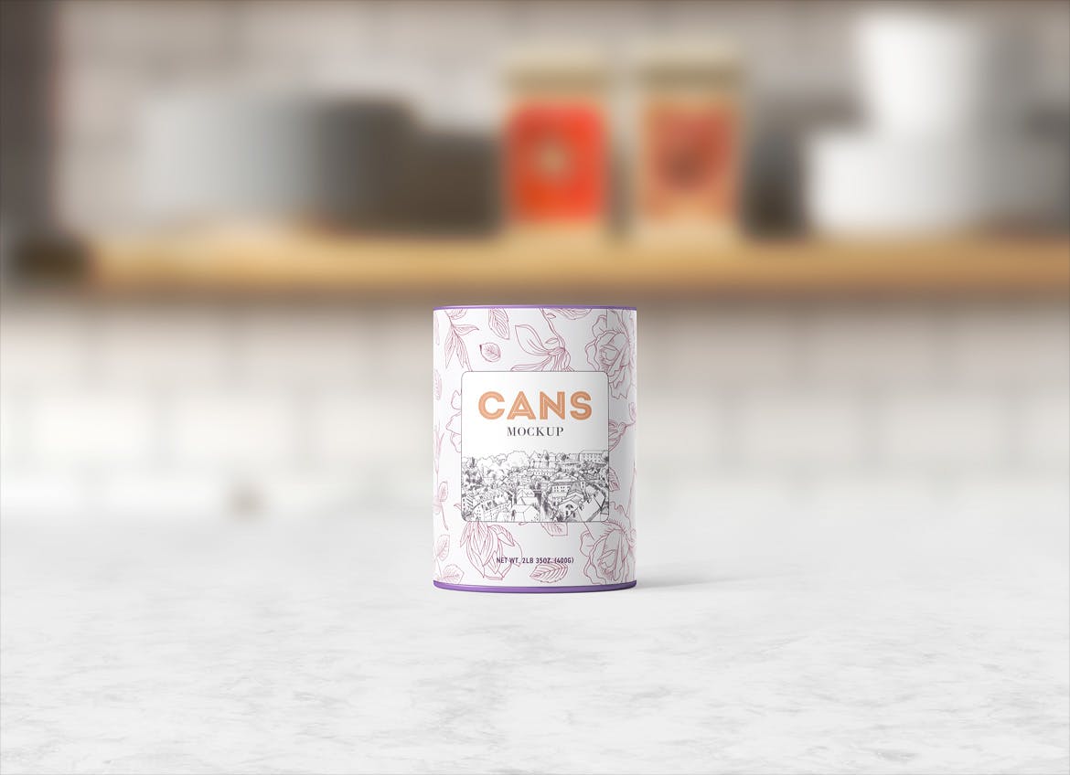 9款茶叶食品包装金属罐设计智能贴图样机模板 Can Mockup Packaging插图6
