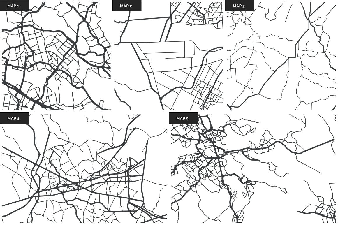 10款城市地圖圖塊化無縫隙矢量圖案背景素材 map patterns