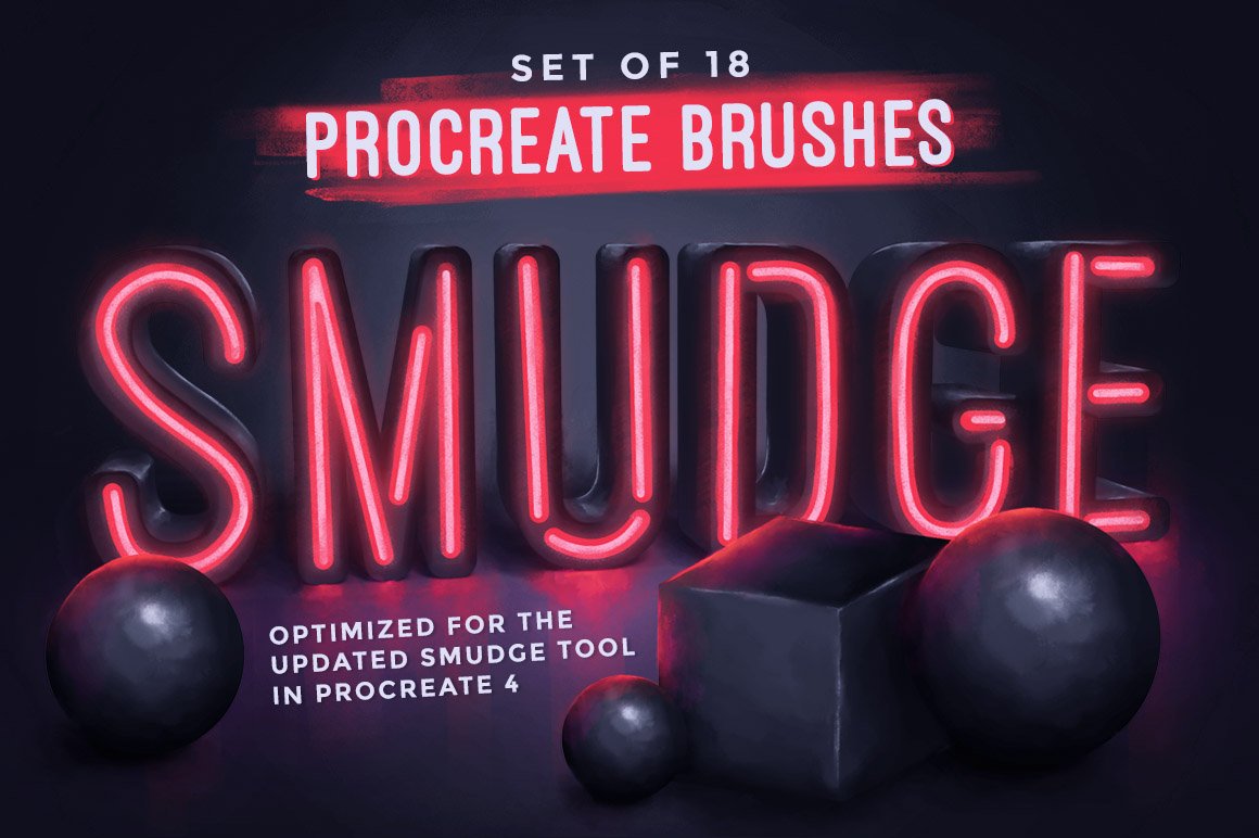 18款油漆水彩水墨纹理效果Procreate笔刷 Procreate Smudge Brushes插图