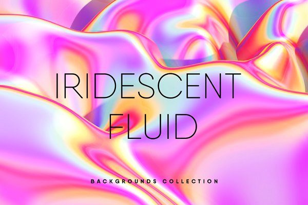 10款高清虹彩粉红色液体背景纹理图片素材 10 Iridescent Pink Fluid Texture Set