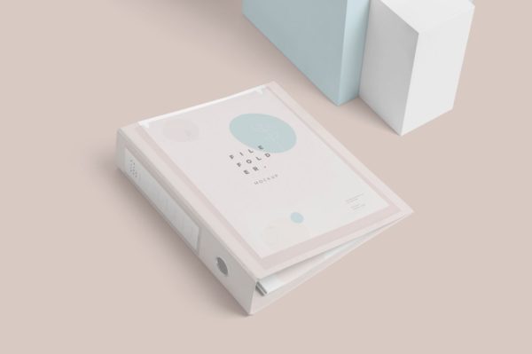 塑料文件夹盒子设计展示样机 Plastic Crown Box File Folder Mockup