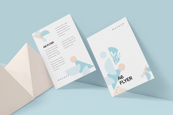 A6单页传单设计展示样机模板 A6 Single Page Flyer Mockups