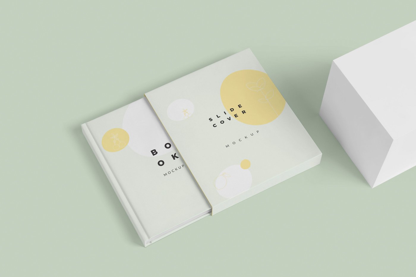 硬壳精装书画册封面设计展示样机hardcoverbook–slidecovermockups