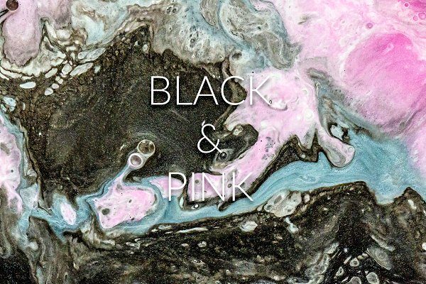 28款高清抽象流体黑色&粉色丙烯酸涂料背景纹理图片素材 Liquid Paint – Black&Pink Vol. 2