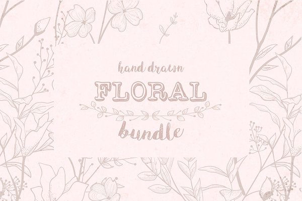 500个花卉花圈水彩元素矢量设计素材 Floral Bundle ~ New Items Added