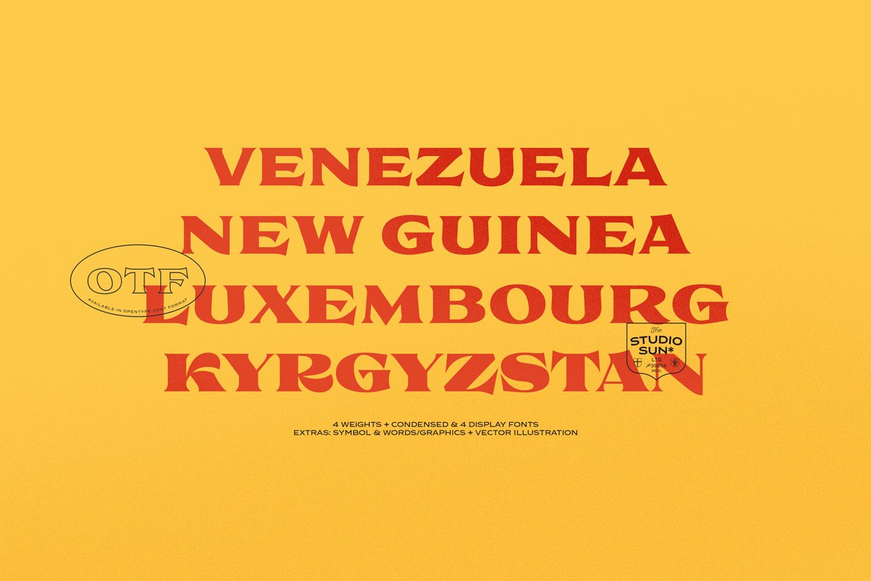 复古贴纸标签印刷衬线英文字体 Florent – Font Family by Sundance Tipografia插图11