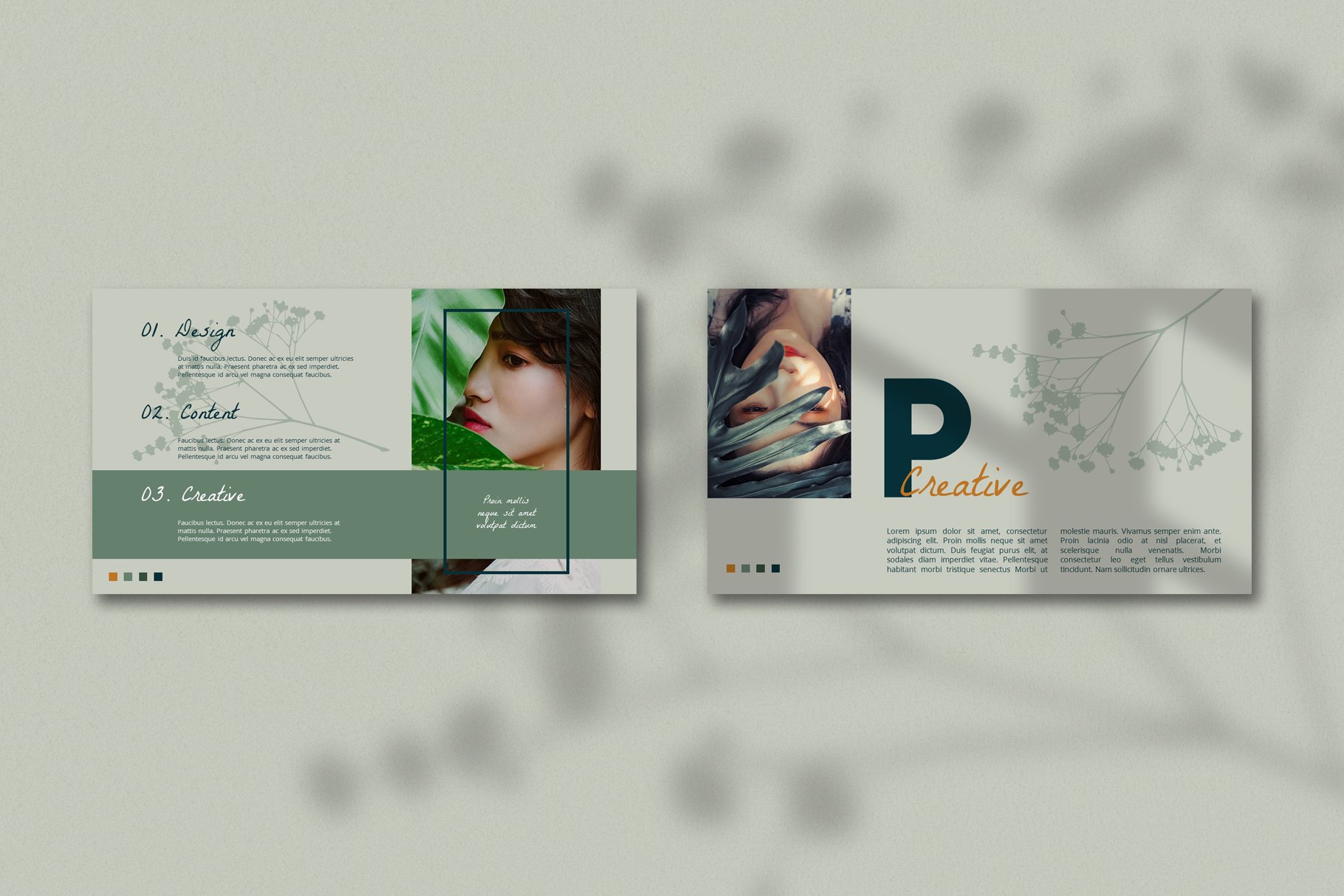 时尚清新女装摄影作品集ppt幻灯片设计模板 anica – powerpoint