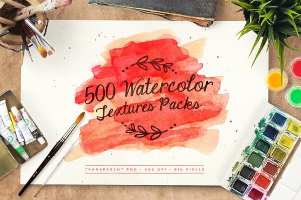 500款高清多彩水墨水彩背景纹理图片素材 500 Watercolor Textures Packs