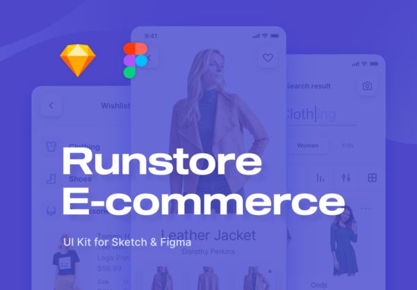 时尚商城应用程序APP界面设计UI套件 Runstore E-commerce UI Kit