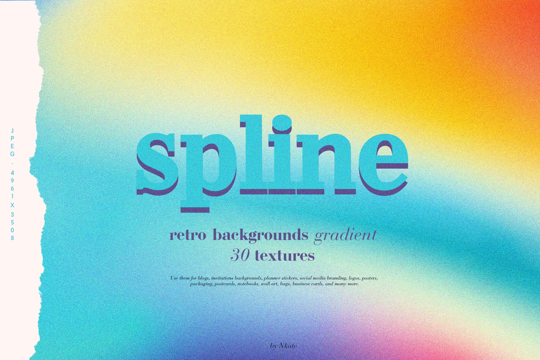 30款高清多彩柔和渐变平面设计背景纹理JPG图片素材 SPLINE Gradient Textures插图