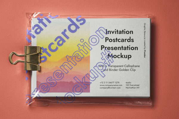 多功能邀请卡明信片设计展示样机模板 Psd Postcard Mockup Presentation