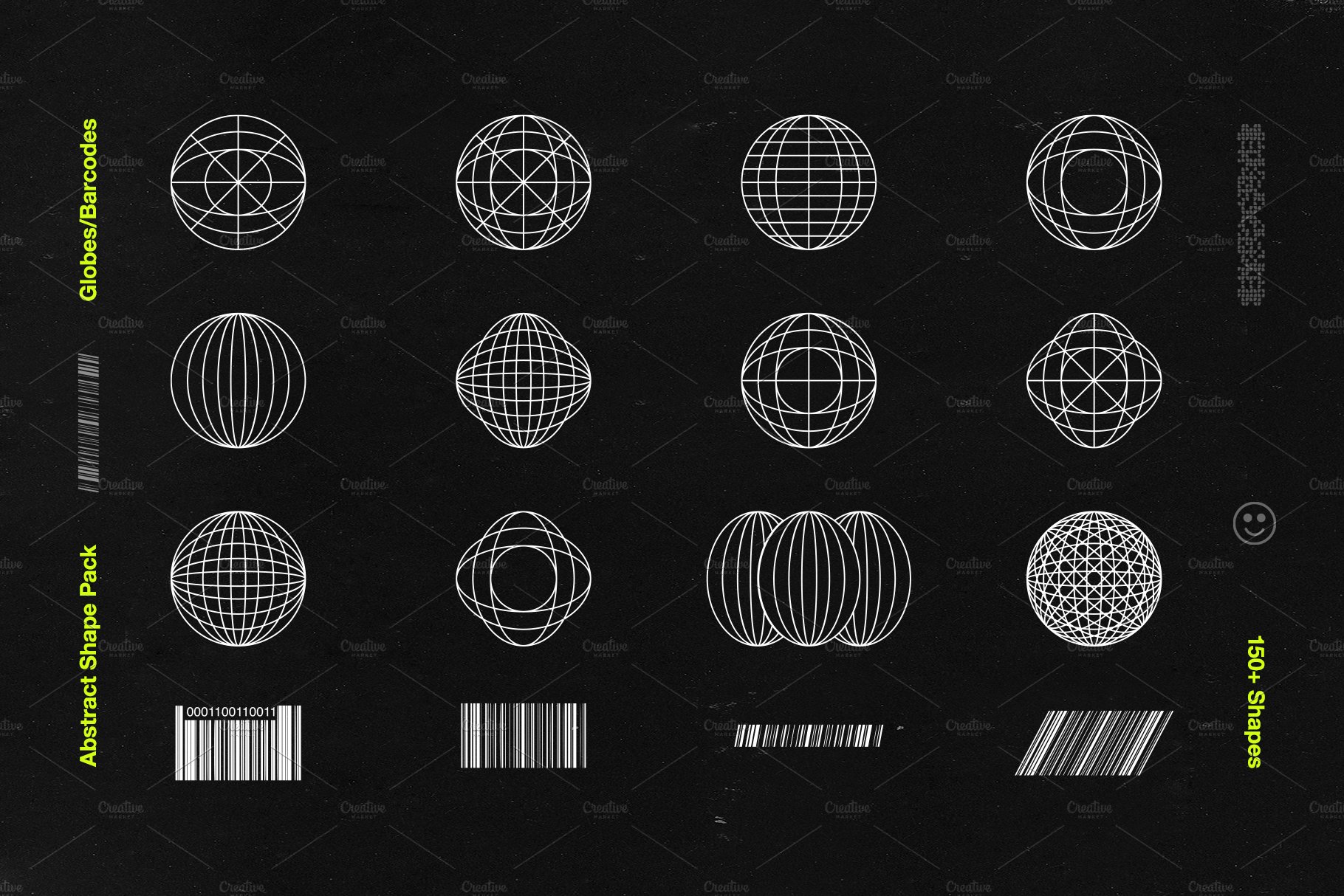 165款矢量几何图形图标平面广告设计素材合集 Abstract Shape Pack | 150+ Icons!