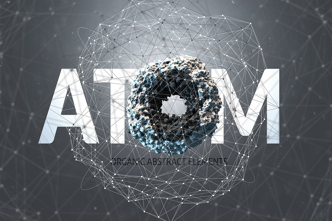 55个抽象原子有机生物图形psd素材 atom organic abstract elements