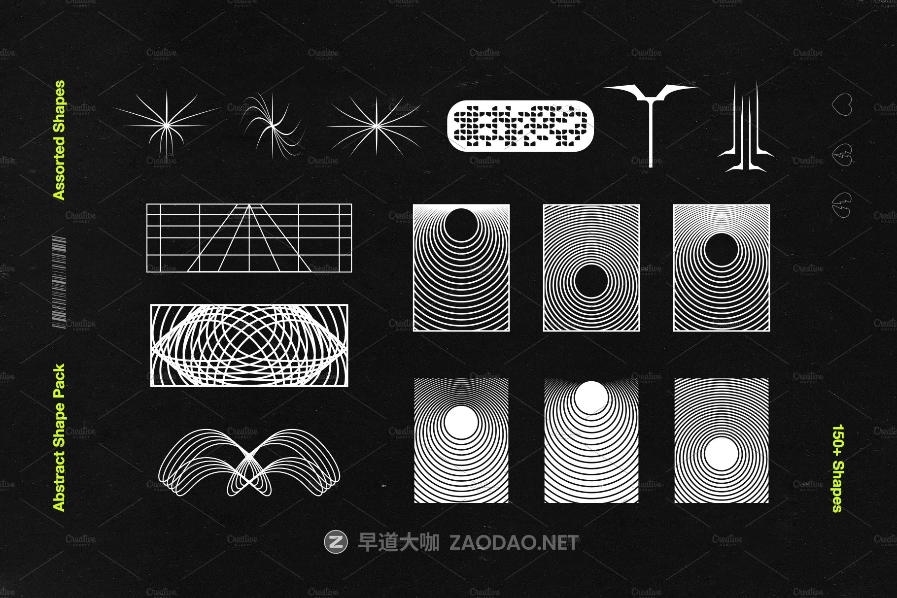 165款矢量几何图形图标平面广告设计素材合集 Abstract Shape Pack | 150+ Icons!