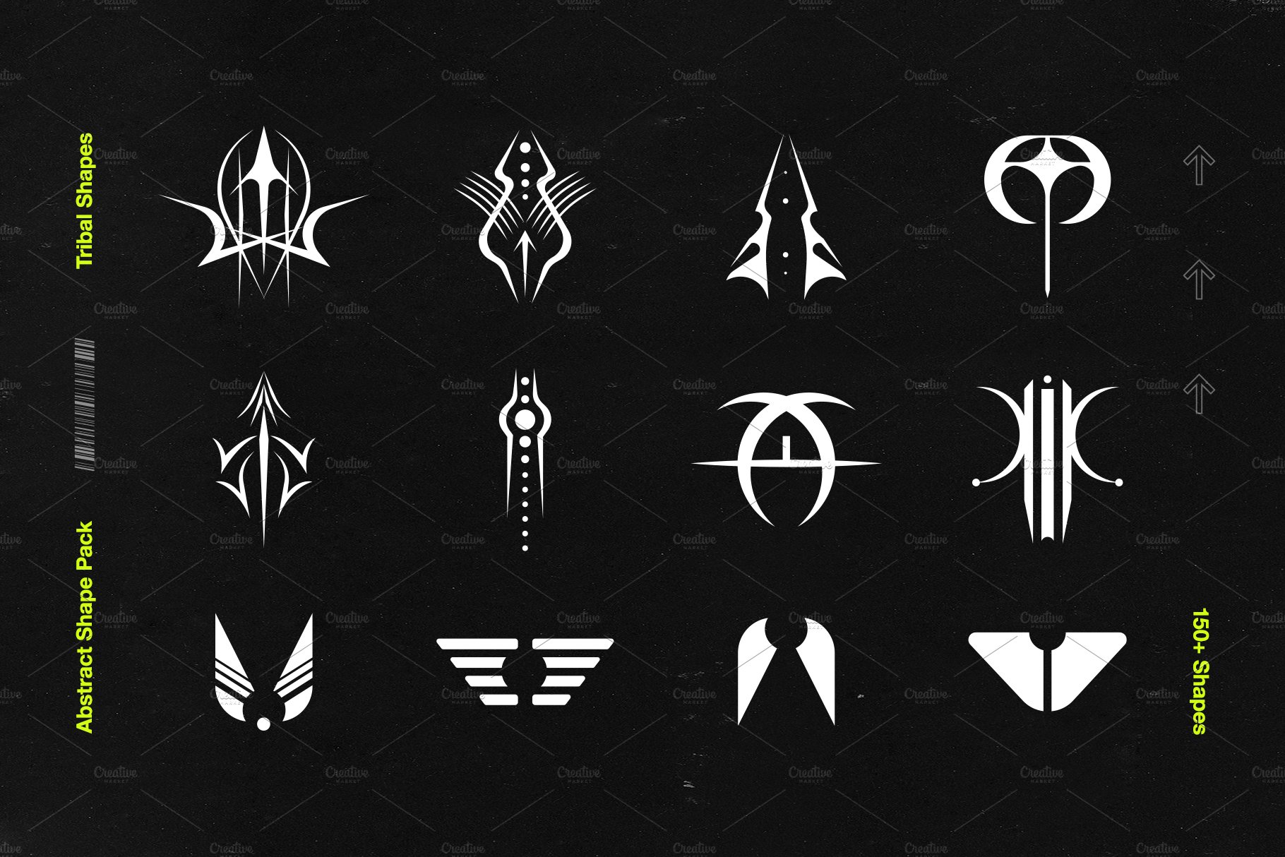 165款矢量几何图形图标平面广告设计素材合集 Abstract Shape Pack | 150+ Icons!