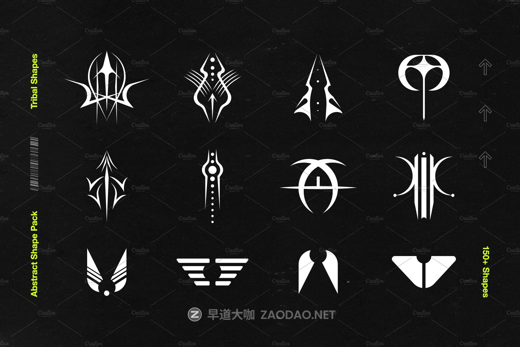 165款矢量几何图形图标平面广告设计素材合集 Abstract Shape Pack | 150+ Icons!