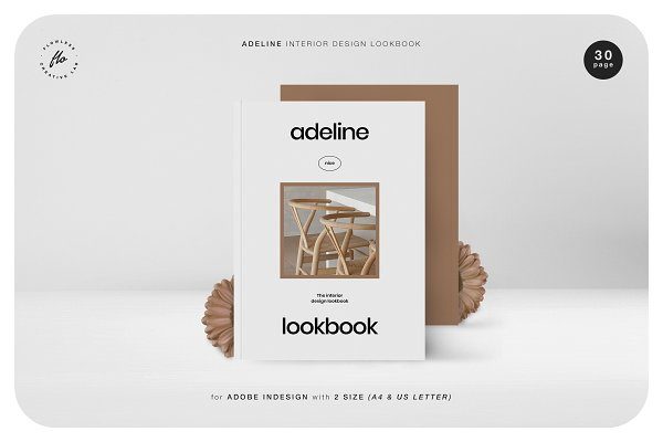 现代时尚室内家具设计INDD画册模板 ADELINE Interior Design Lookbook