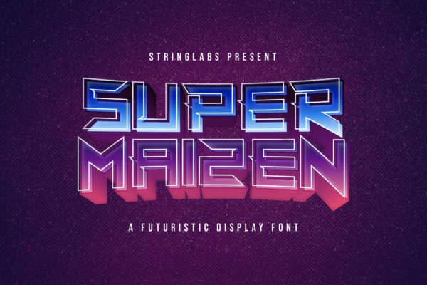 现代未来科技动感海报标题LOGO设计无衬线英文字体 Super Maizen – Futuristic Display Font