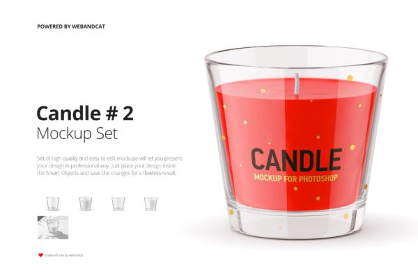 蜡烛香薰玻璃杯设计展示样机模板 Candle Mockup 2