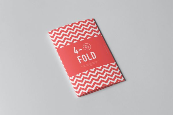10款四折页小册子设计展示样机PSD模板 Four-Fold Half Letter Brochure Mockup