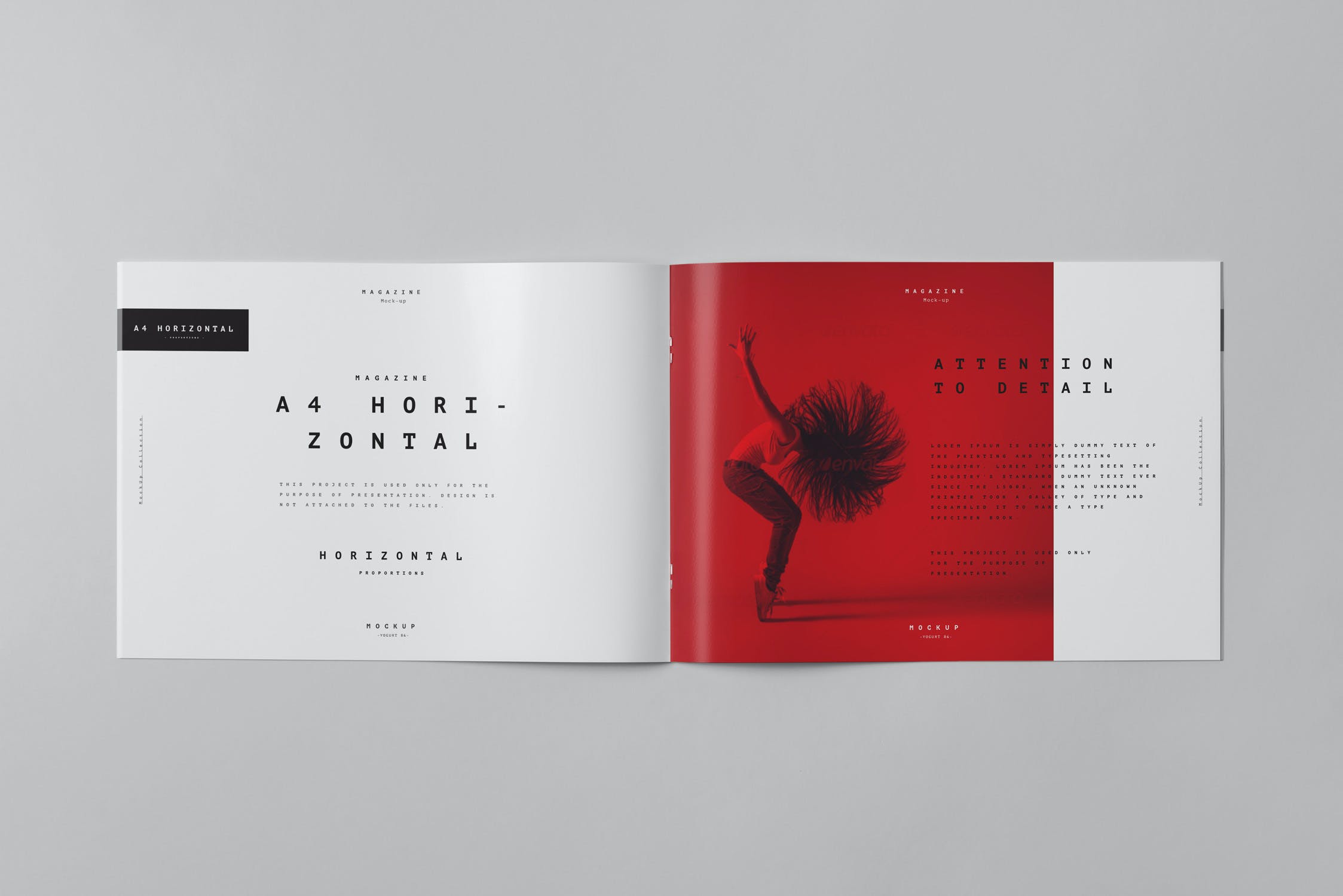 10款横版a4画册杂志设计展示样机模板 a4 horizontal brochure mockup