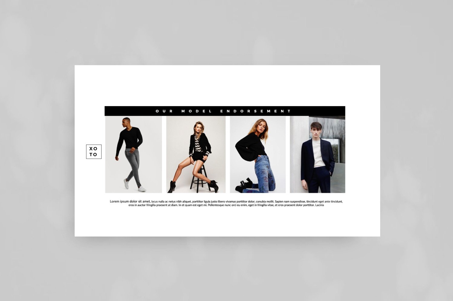 时尚简约服装设计作品集演示文稿模板 Xoto – Fashion Minimal Powerpoint插图1